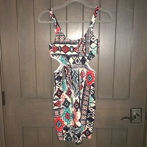 Love Culture Bodycon cut out dress-multicolor